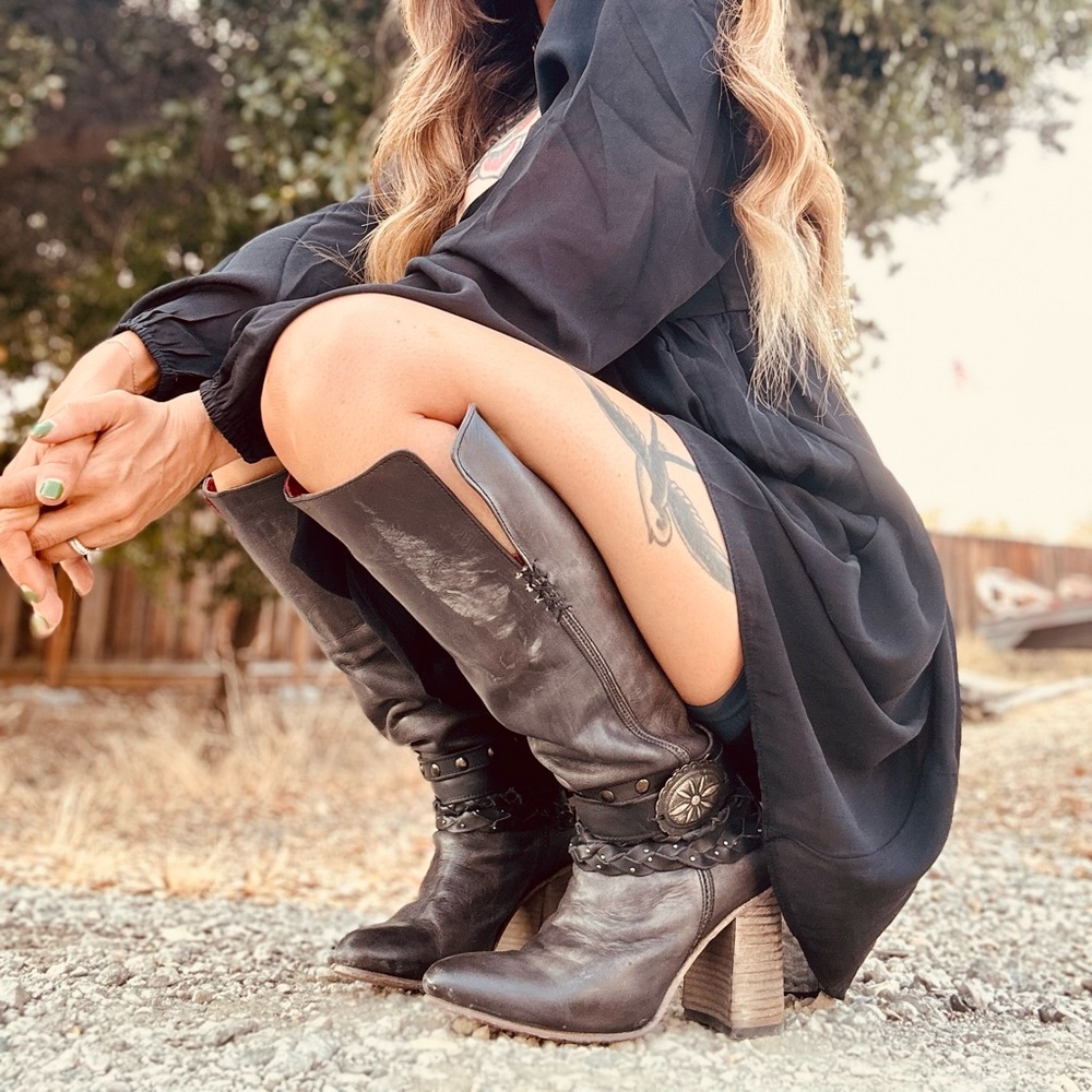 Freebird Black Heeled Boots